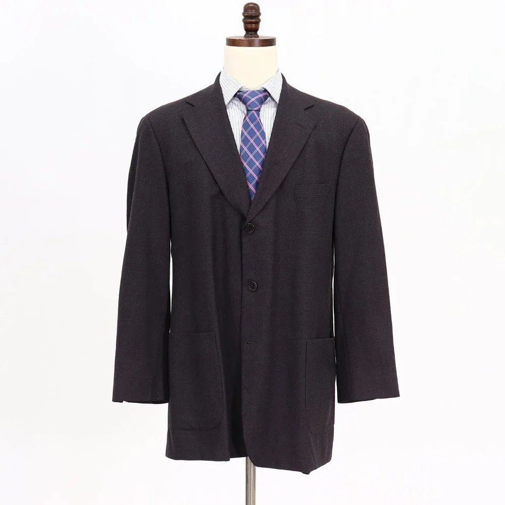 Brooks Brothers 46L Gray Solid 3-Button Sport Coat Blazer Jacket V021